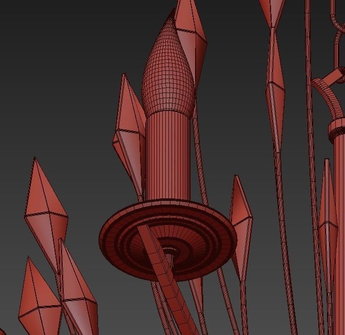 Feerie chandelier in gold and crystal 3D model_4