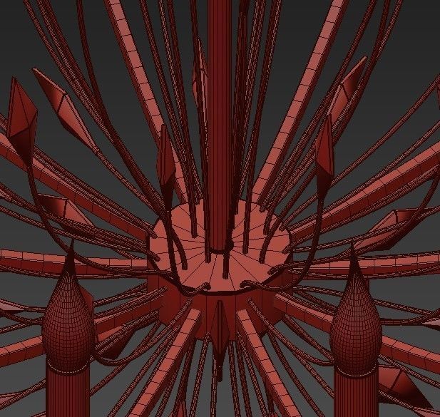 Feerie chandelier in gold and crystal 3D model_6