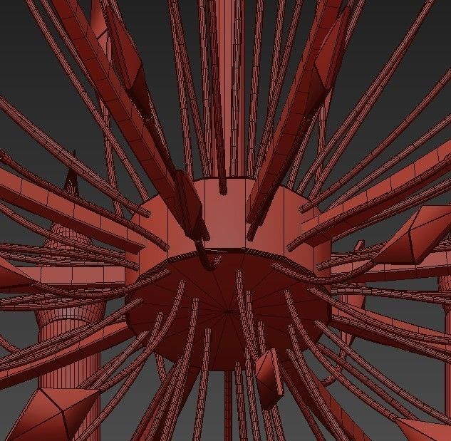 Feerie chandelier in gold and crystal 3D model_5