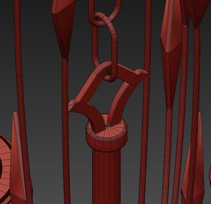 Feerie chandelier in gold and crystal 3D model_7