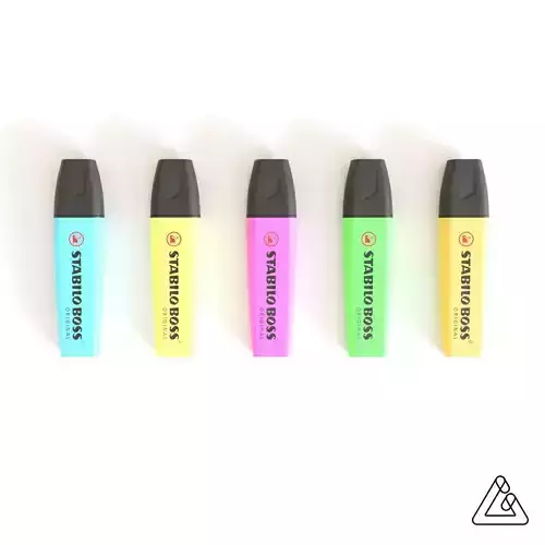 Stabilo Boss Original - Set of 5 highlighters 3D model