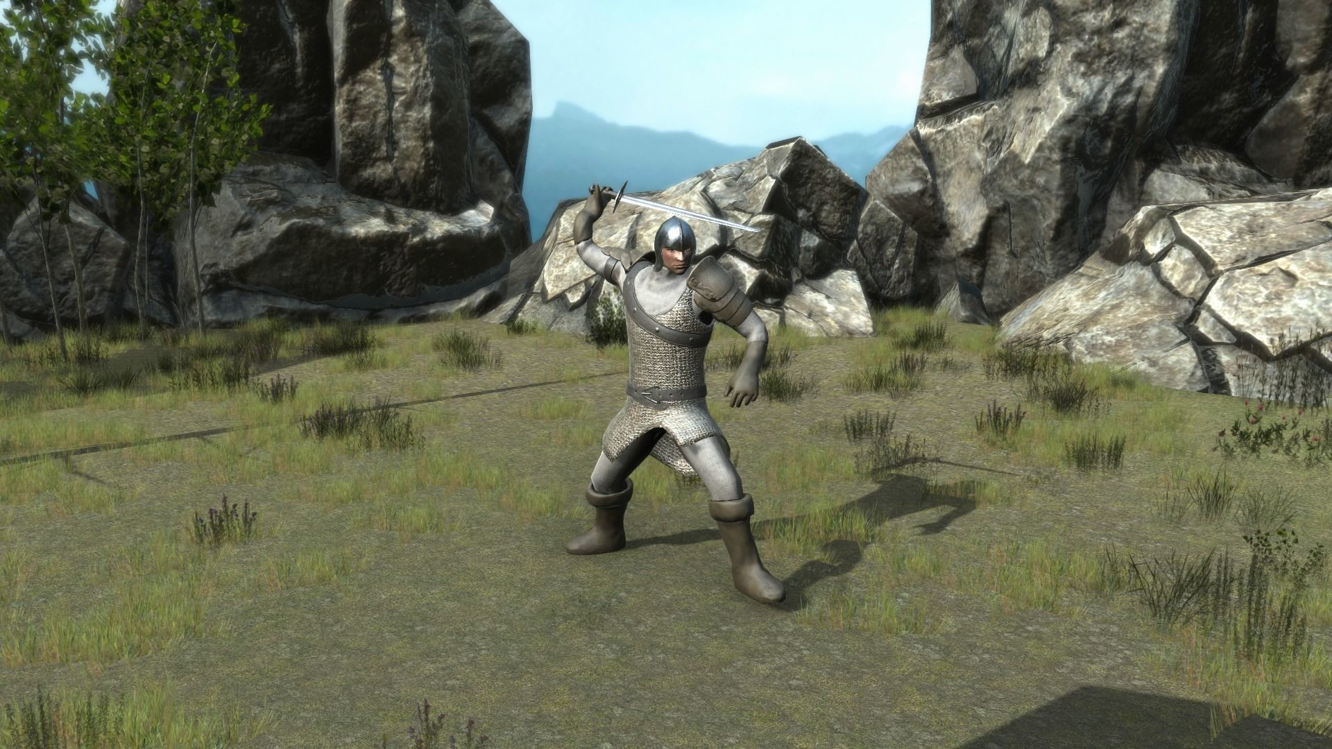 Medieval Knight in Chainmail Low-poly 3D model_5