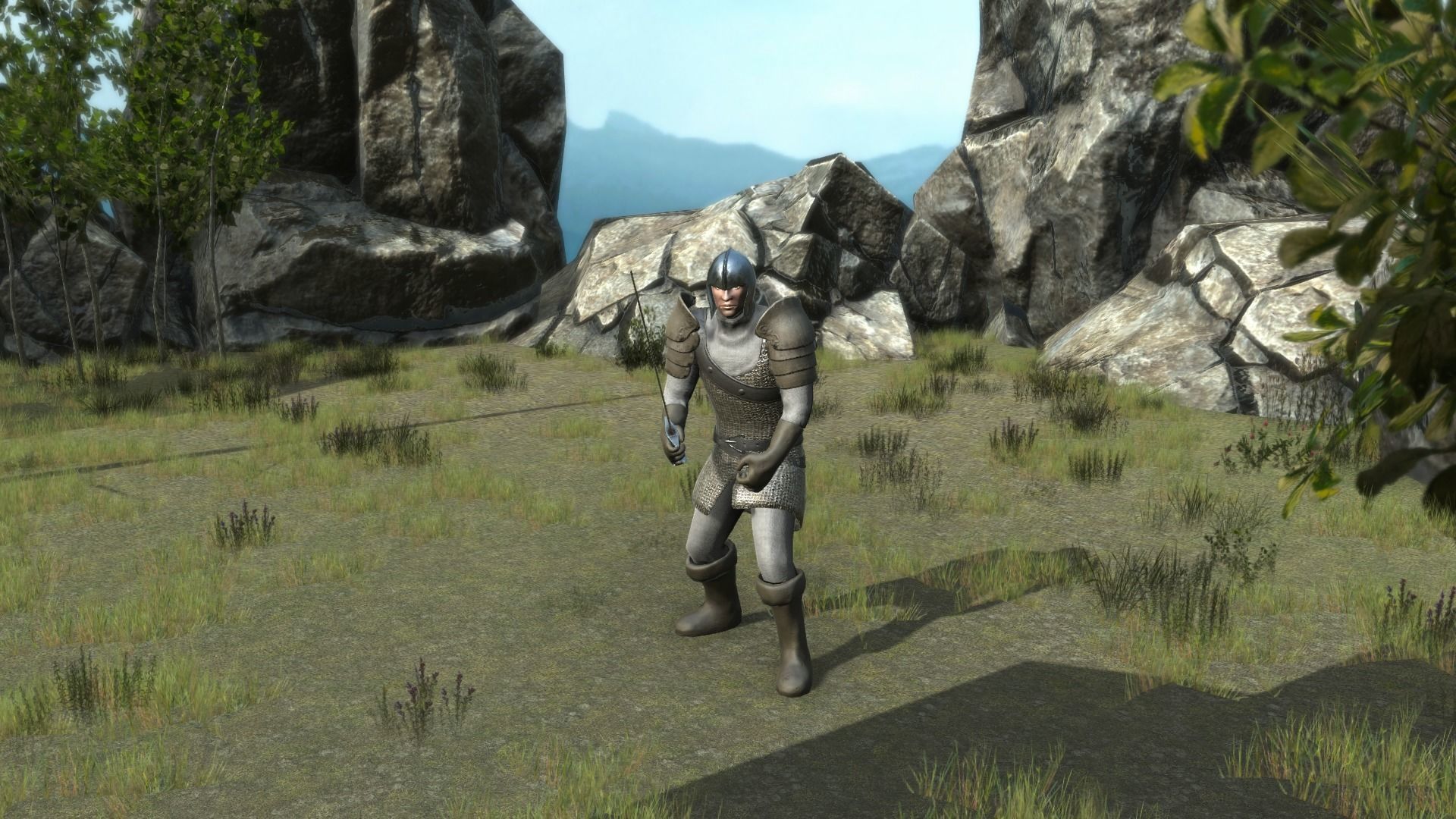 Medieval Knight in Chainmail Low-poly 3D model_6