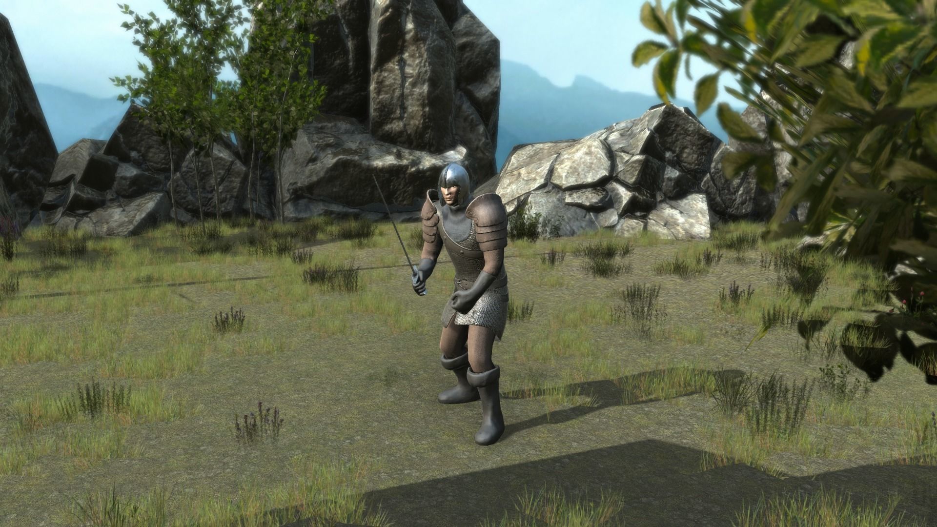 Medieval Knight in Chainmail Low-poly 3D model_7