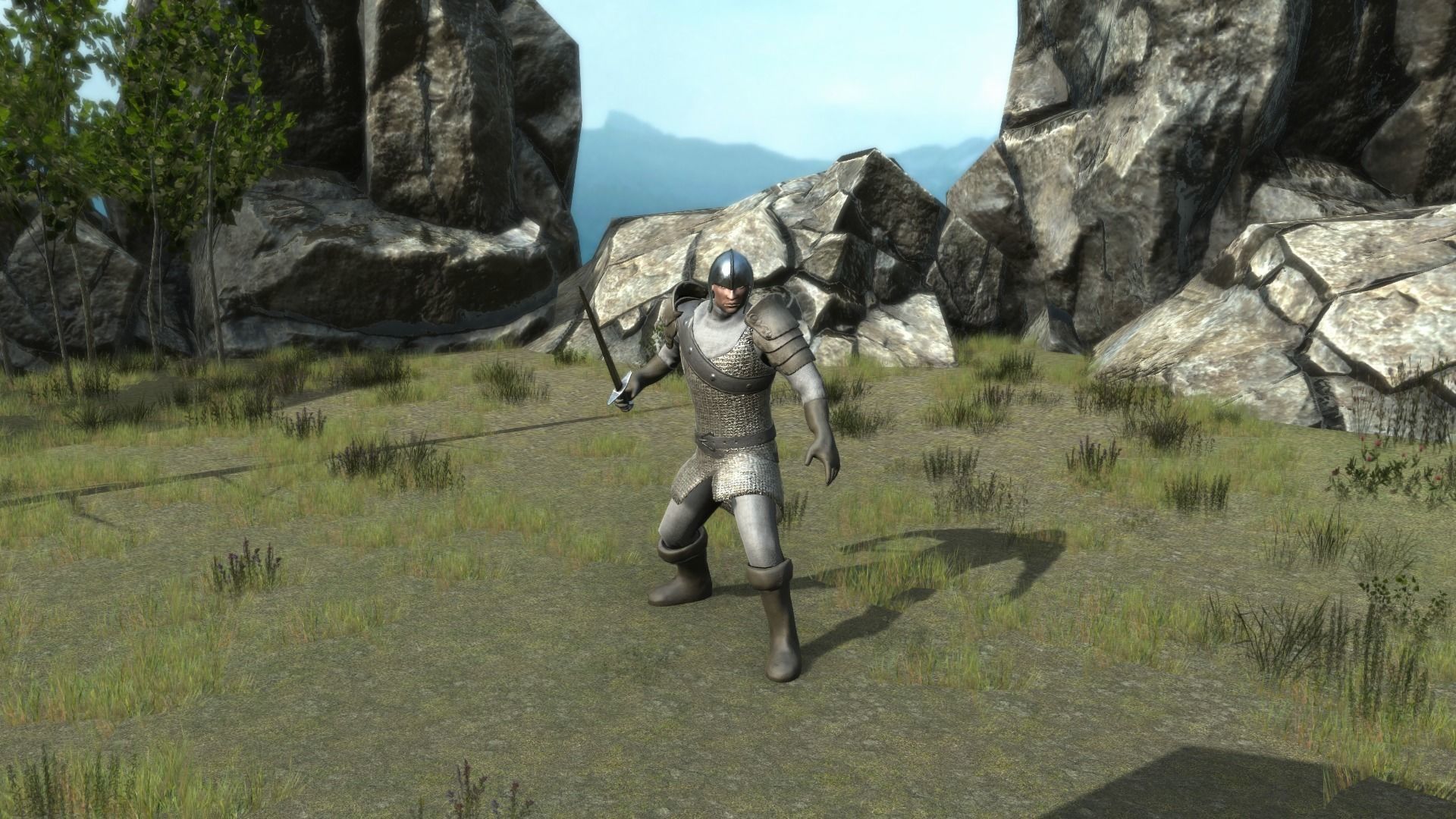 Medieval Knight in Chainmail Low-poly 3D model_4