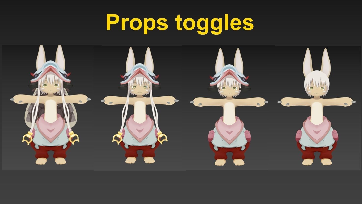 Rigged Nanachi Made in Abyss 3D model_7