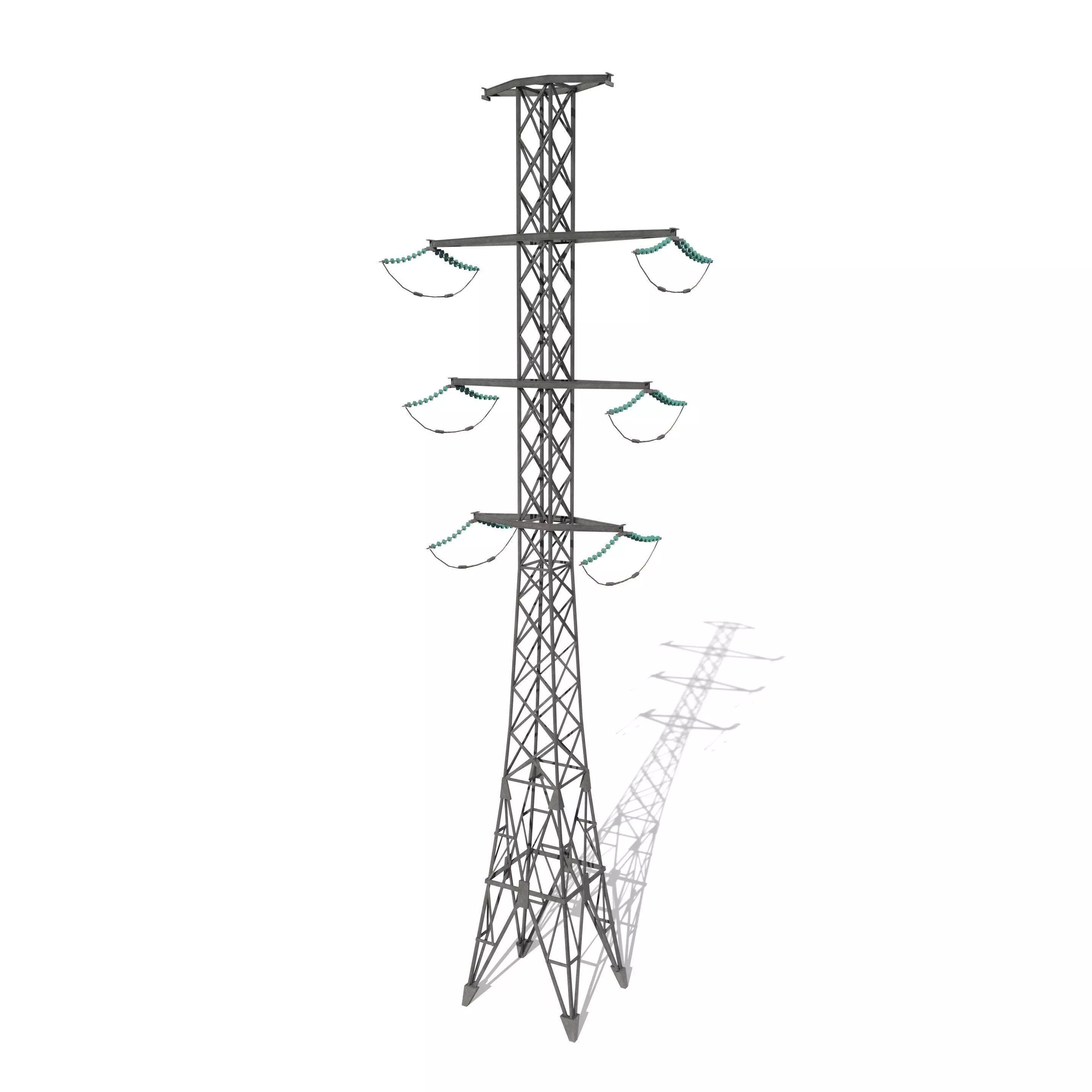 Electricity Pole 13 Low-poly 3D model_0