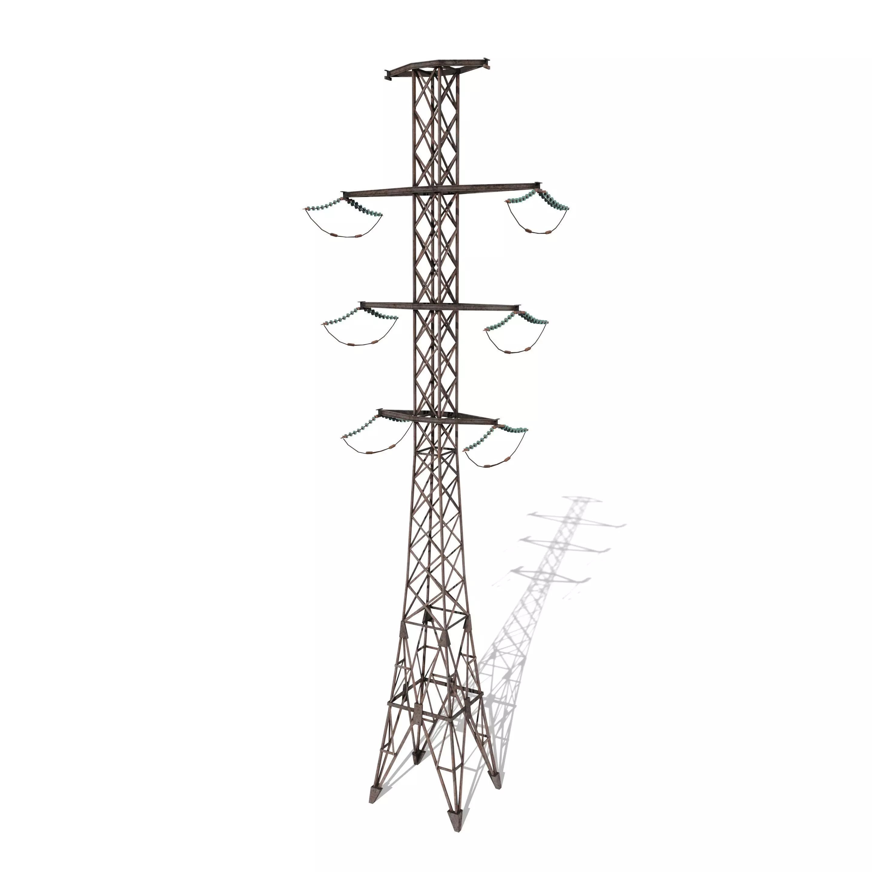 Electricity Pole 13 Weathered 3D model_0