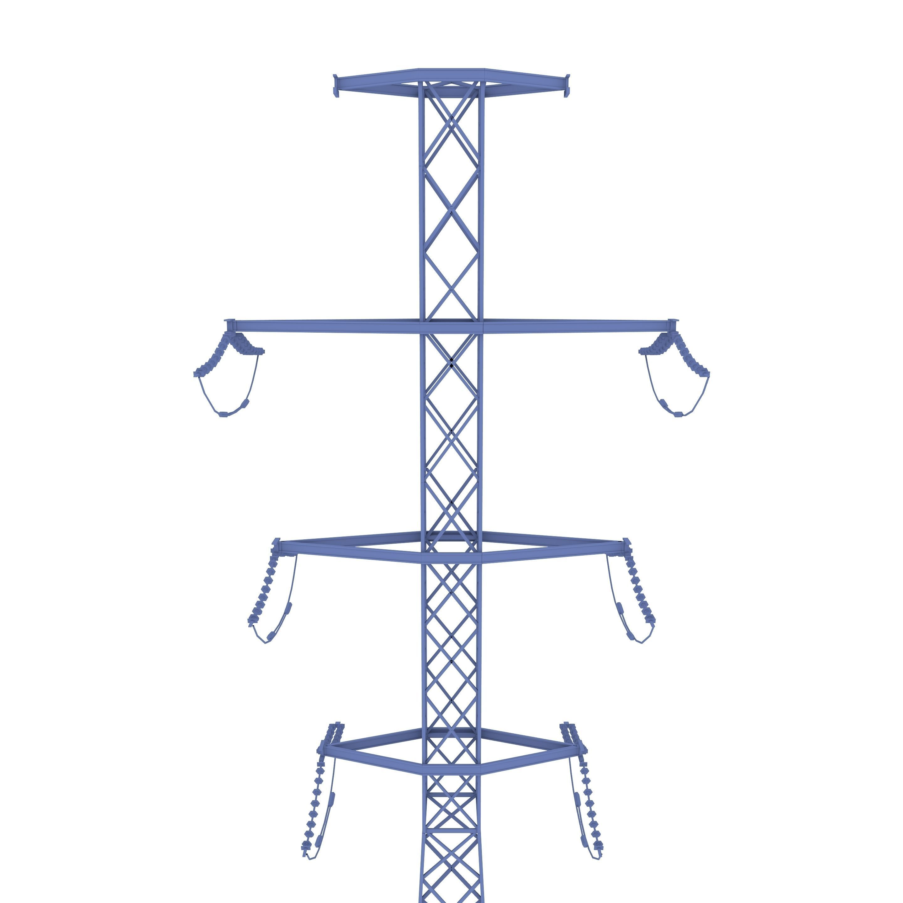 Electricity Pole 13 Weathered 3D model_11