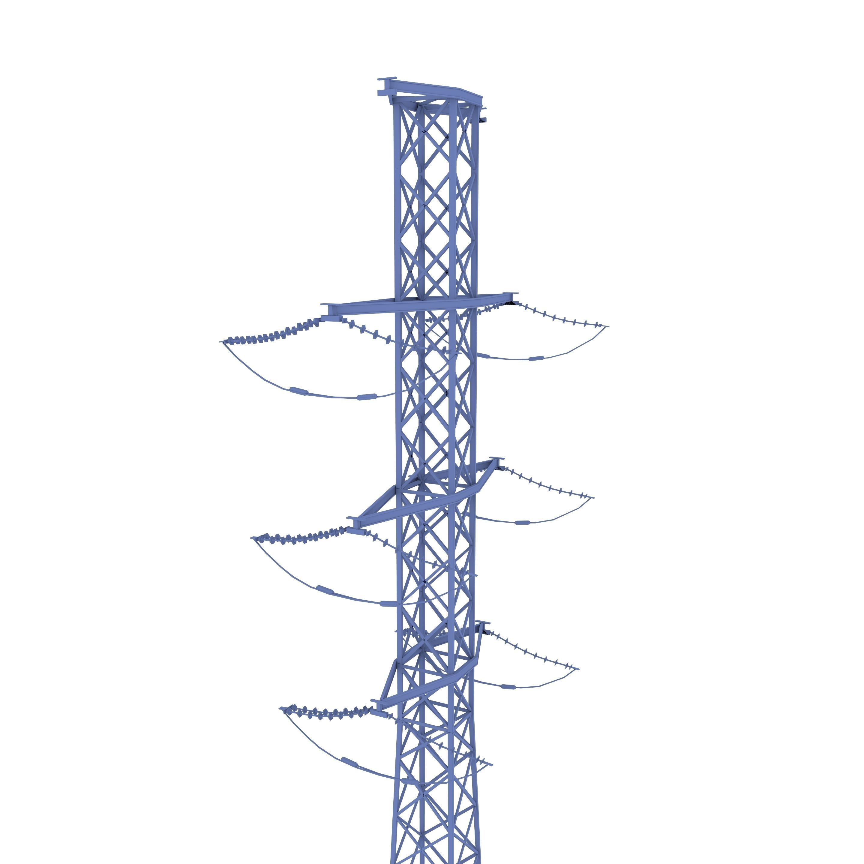 Electricity Pole 13 Weathered 3D model_10