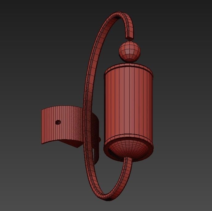 Table lamp with shade 3D model_3