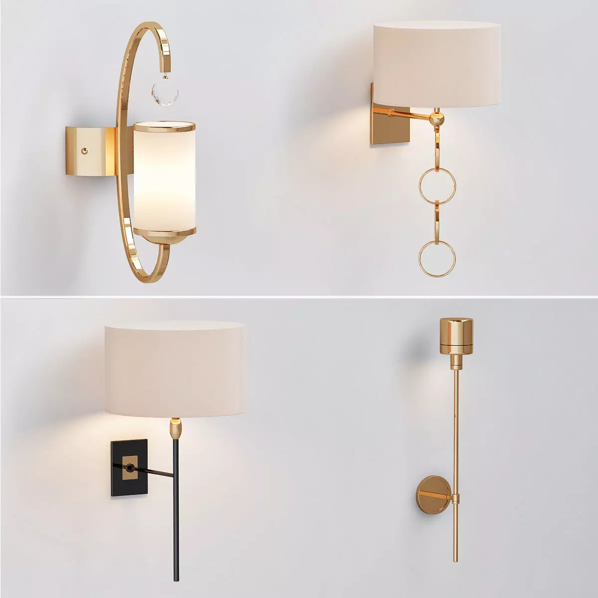 Table lamp with shade 3D model_0