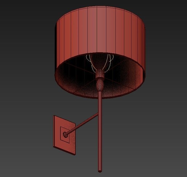Table lamp with shade 3D model_2