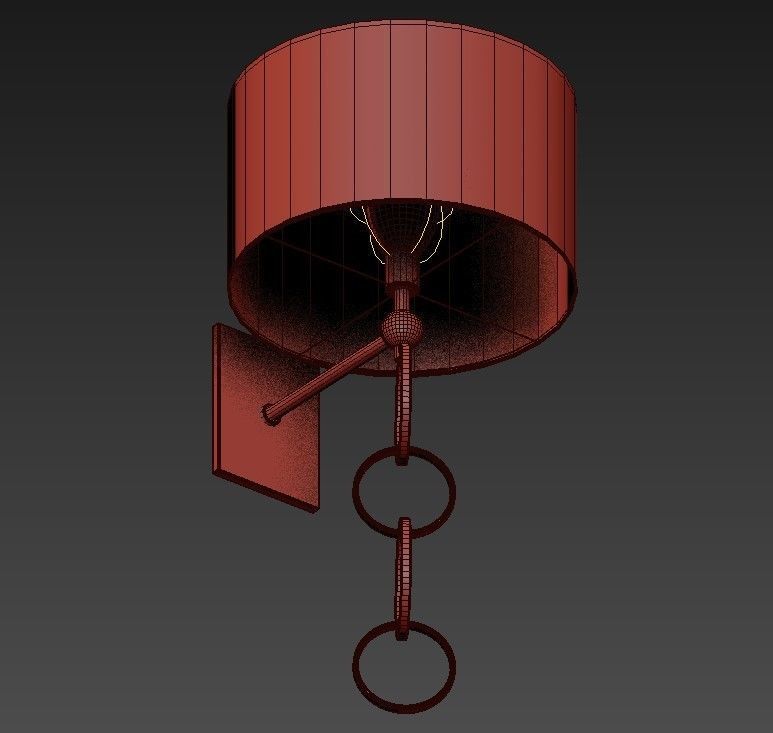 Table lamp with shade 3D model_9