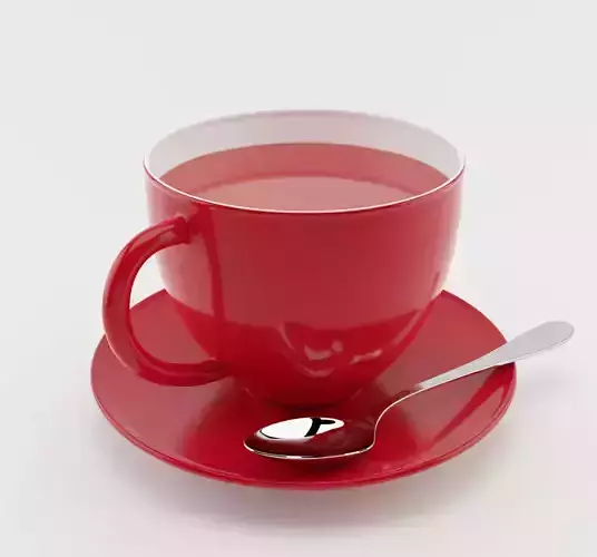 Cup of Tea with spoon 3D model