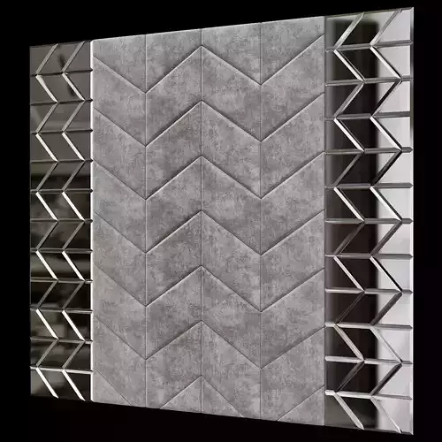Headboard collection low poly 3d model chevron pattern