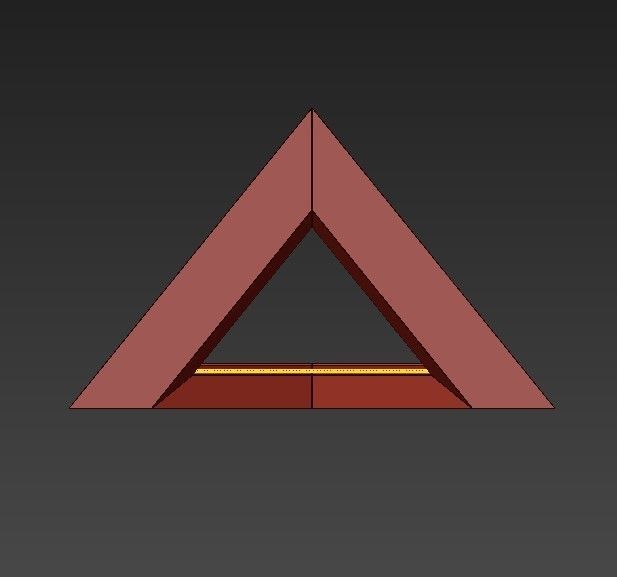 Prismatic triangular shape with triangle in middle 3D model_1