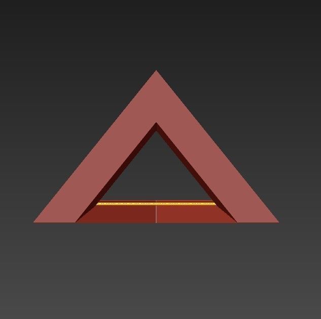 Prismatic triangular shape with triangle in middle 3D model_2
