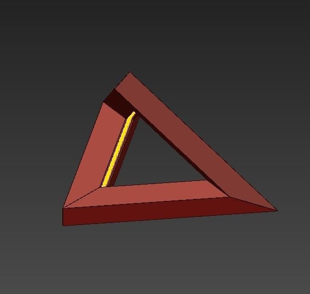 Prismatic triangular shape with triangle in middle 3D model_4