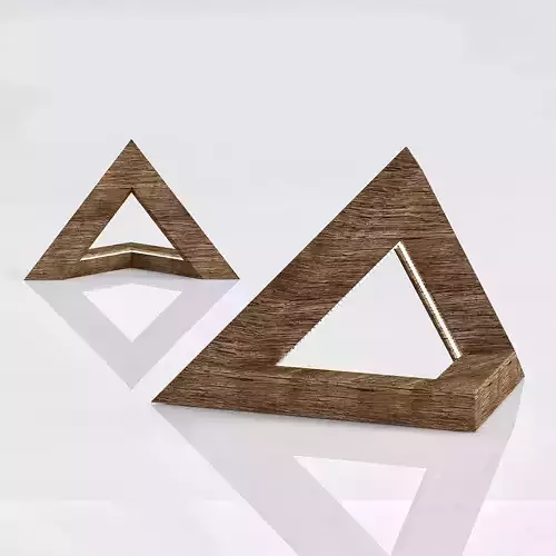 Prismatic triangular shape with triangle in middle