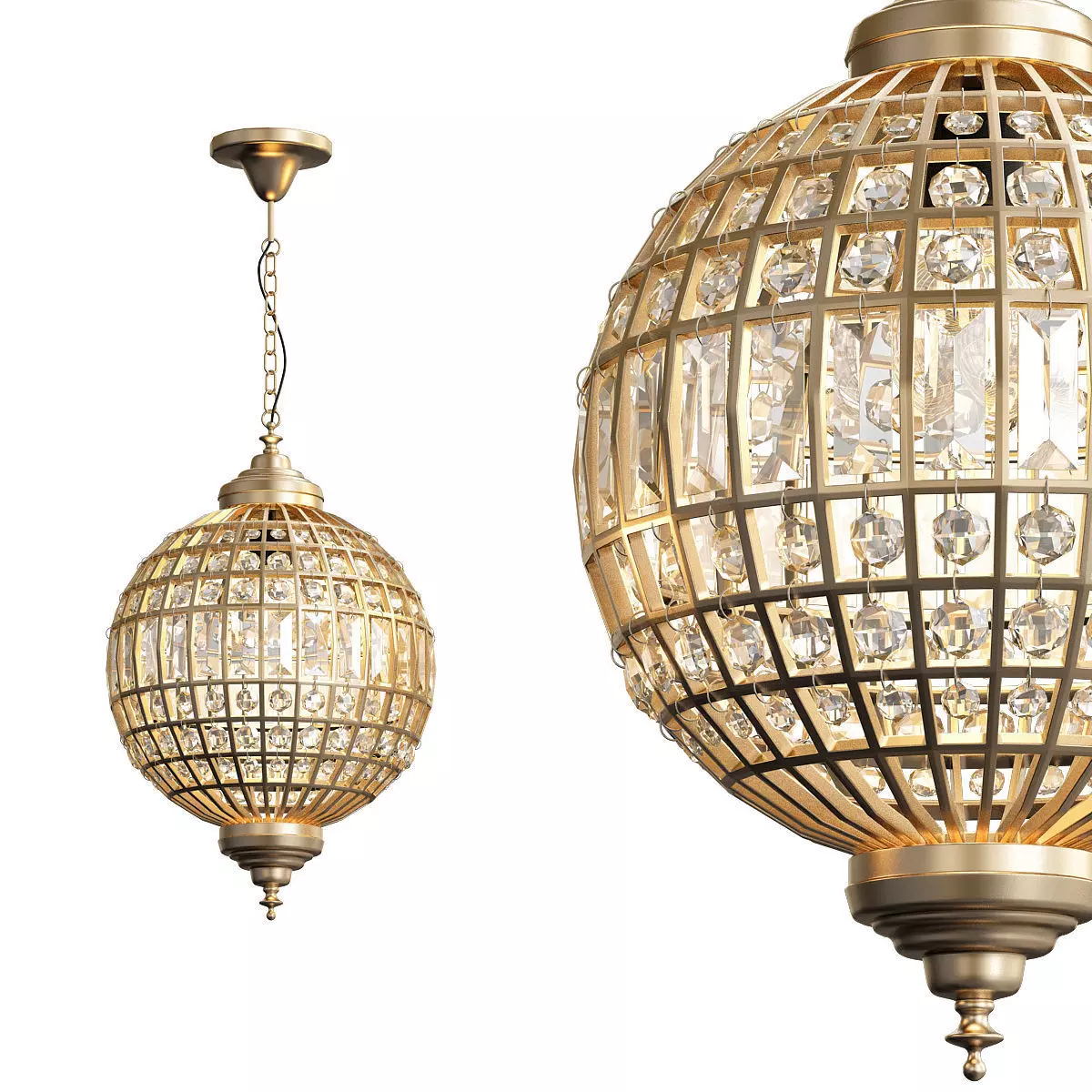 ZENZA crystal ball pendant light 3D model