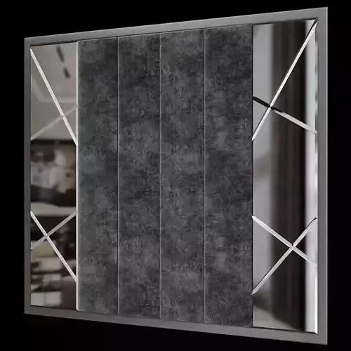 Headboard collection low poly 3d model wall panel with squares