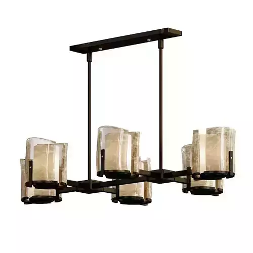 Feiss chandelier with four glass shades 3D model