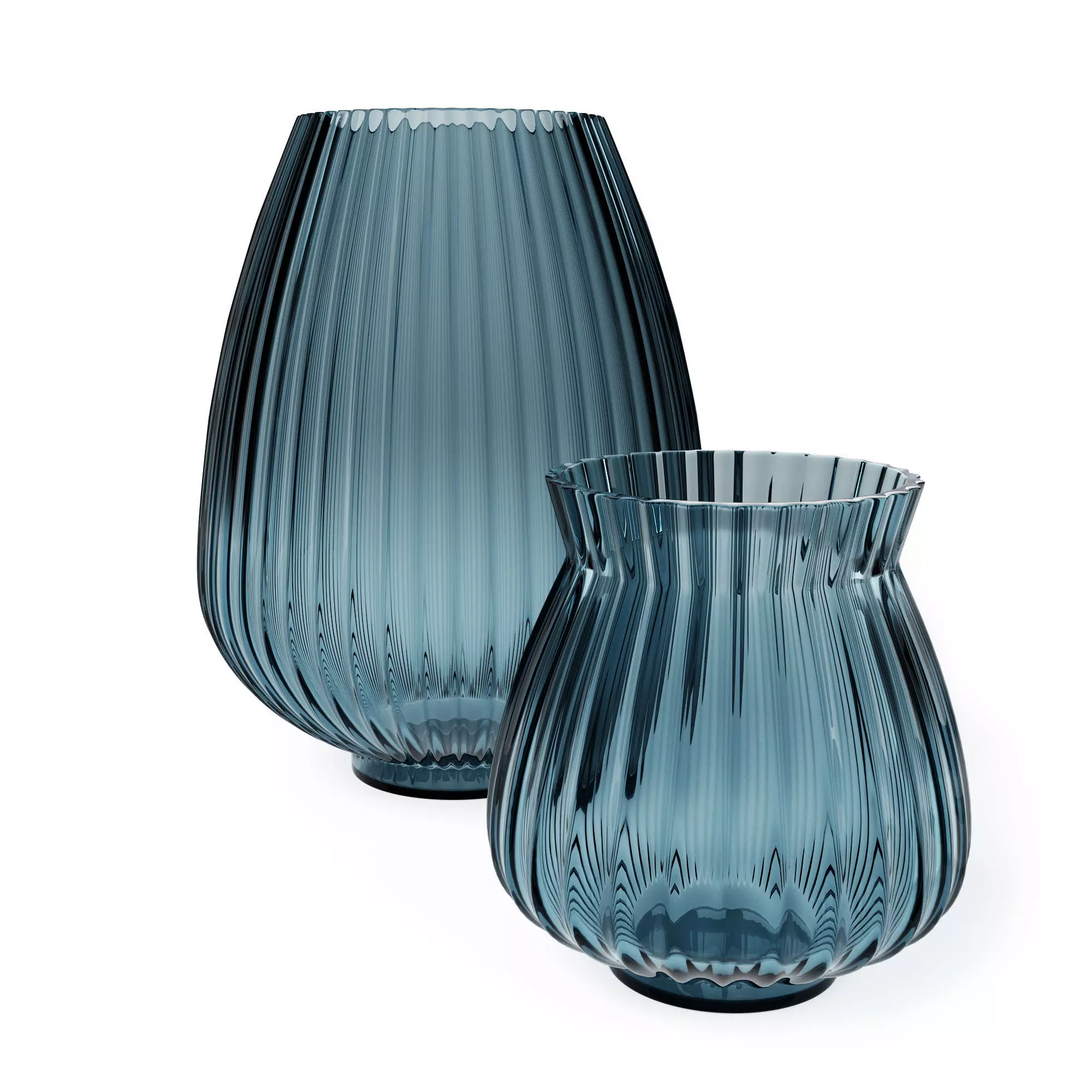 H and M - Blue Glass Vase Free 3D model_0