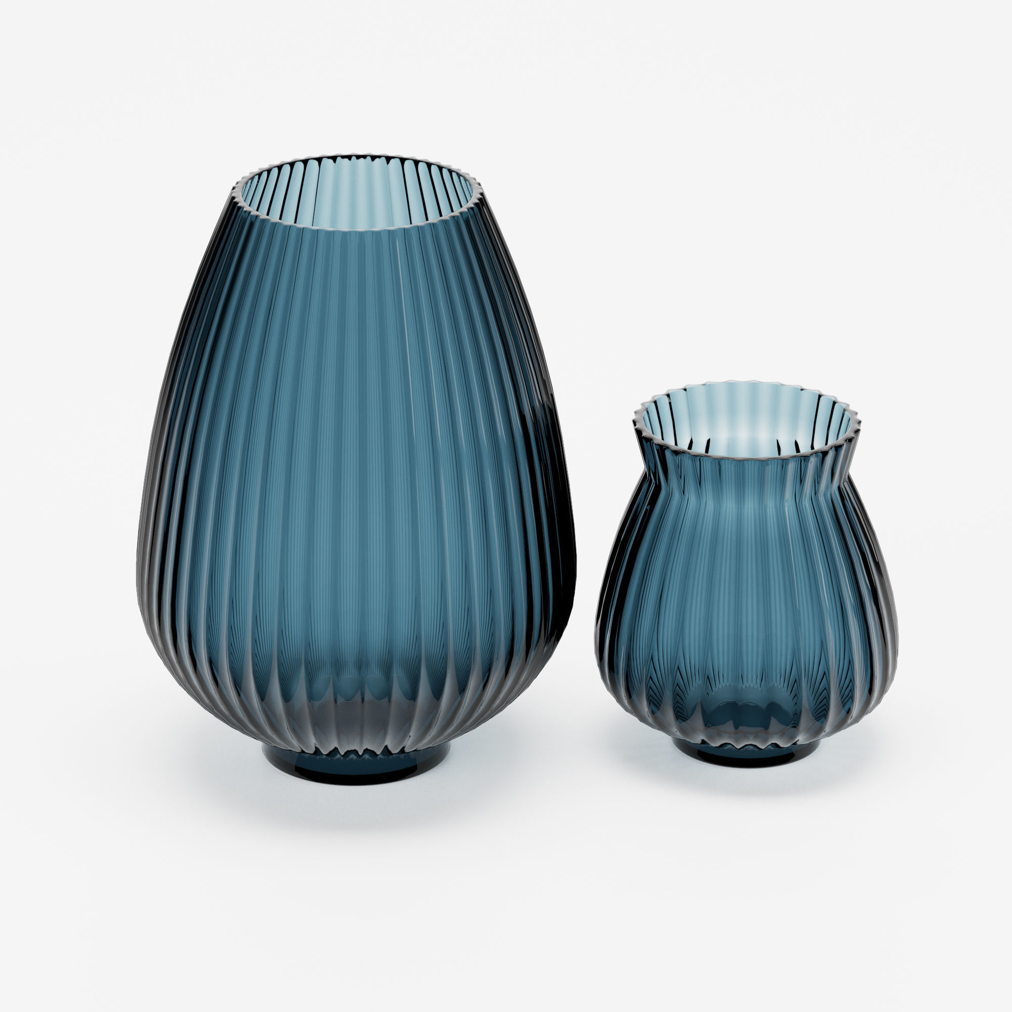 H and M - Blue Glass Vase Free 3D model_1