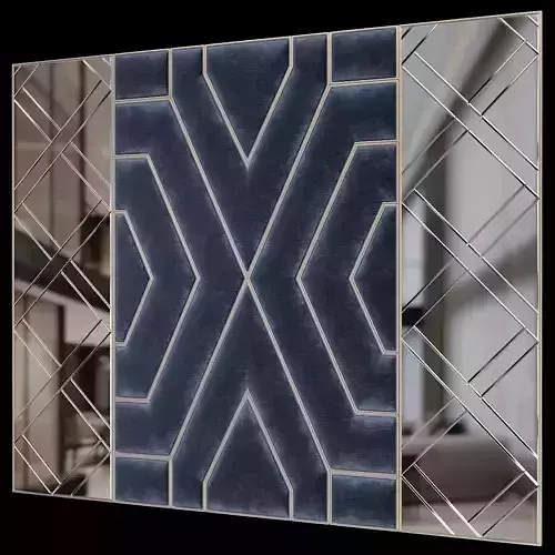 Headboard collection low poly 3d model geometric wall design