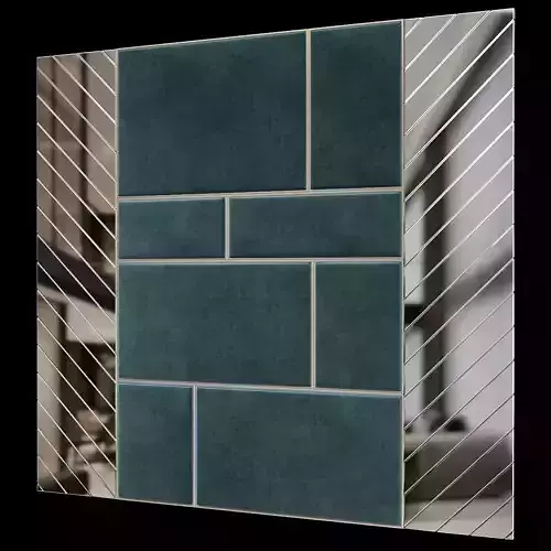 Headboard collection low poly 3d model tiled wall with squares