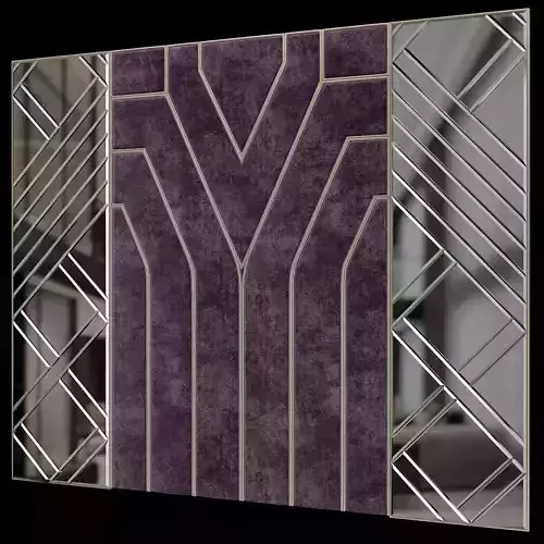 Headboard collection low poly 3d model art deco mirror