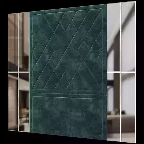 Headboard collection low poly 3d model emerald velvet wall art