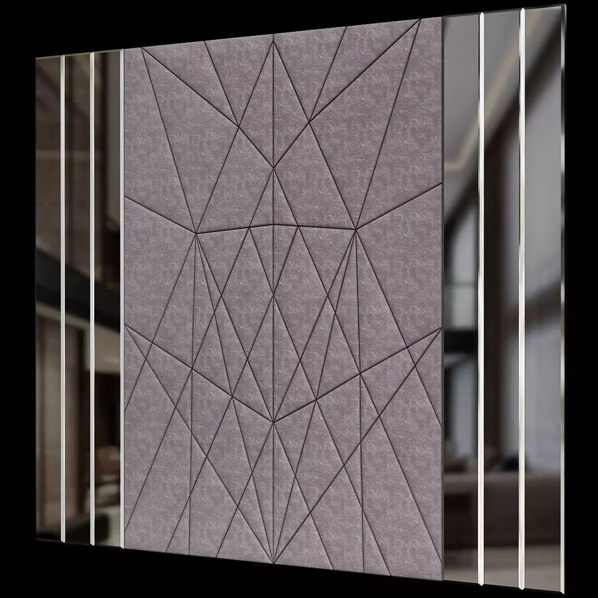 Headboard collection low poly 3d model geometric wall design Low-poly 3D model_0