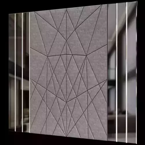 Headboard collection low poly 3d model geometric wall design