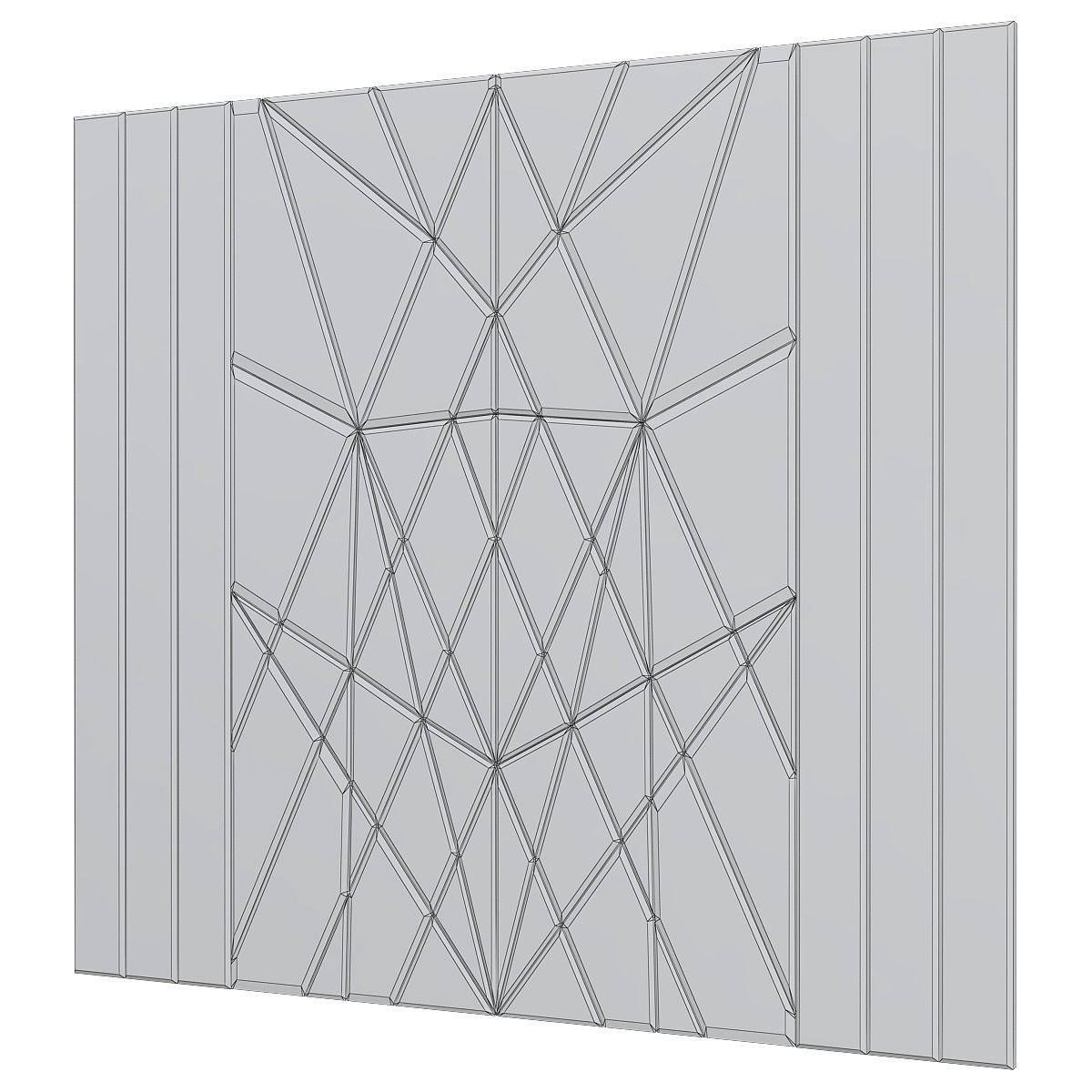 Headboard collection low poly 3d model geometric wall design Low-poly 3D model_1