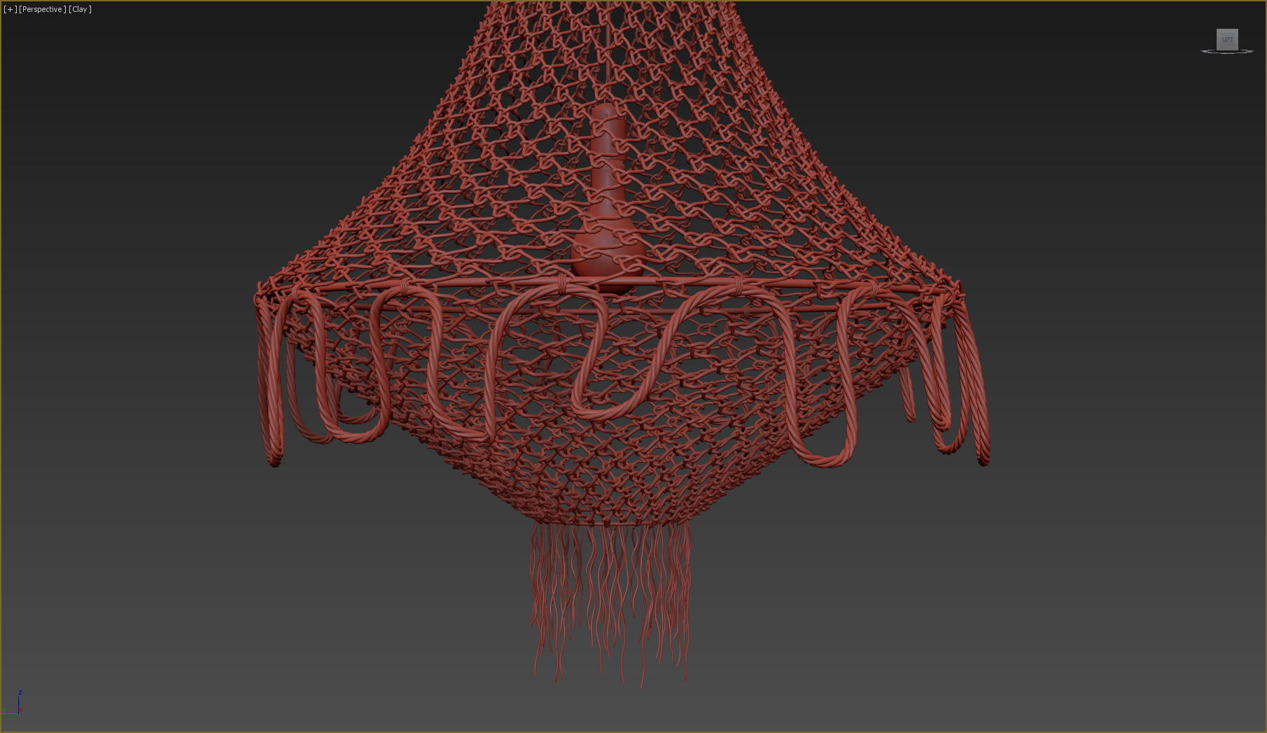 NATURAL JUTE HANGING CHANDELIER 3D model_6