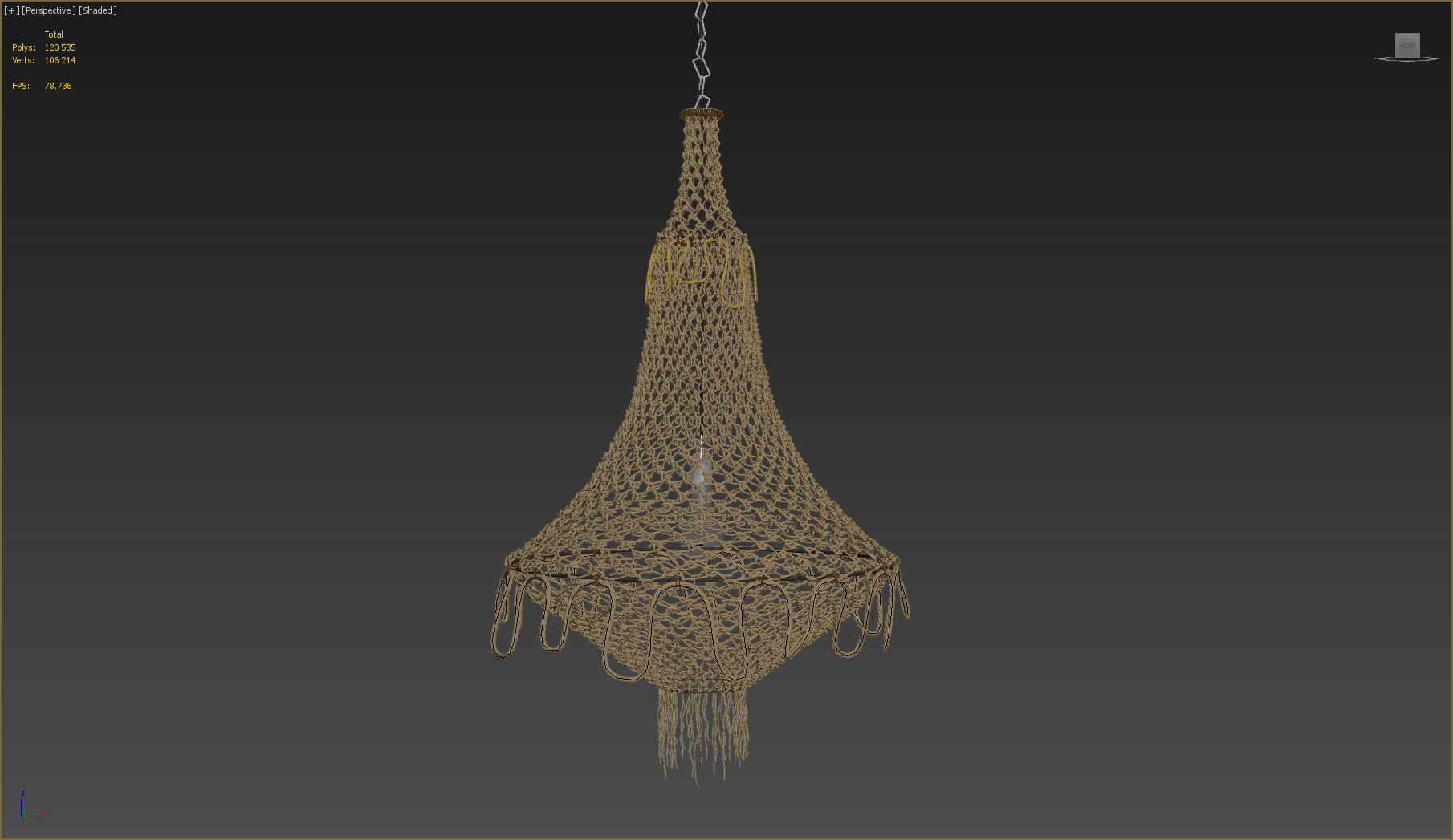 NATURAL JUTE HANGING CHANDELIER 3D model_8