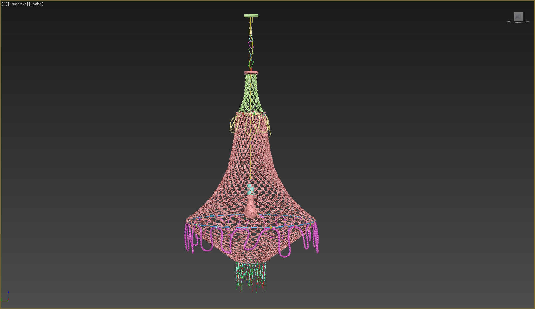 NATURAL JUTE HANGING CHANDELIER 3D model_2