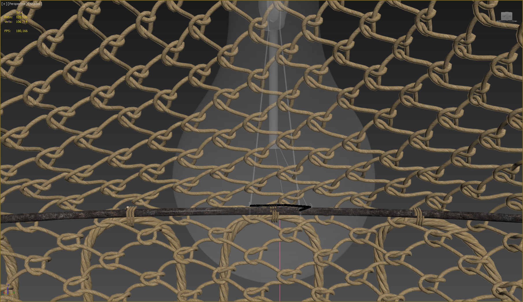 NATURAL JUTE HANGING CHANDELIER 3D model_7