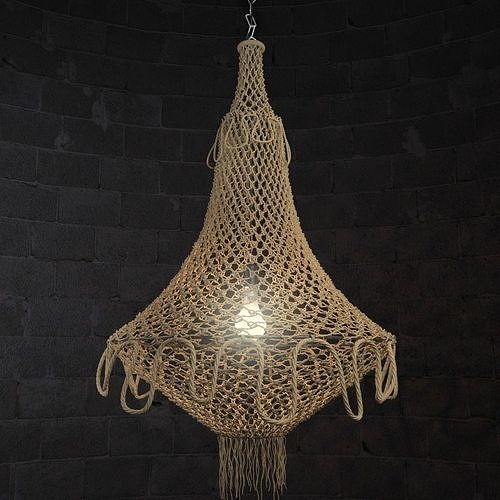 NATURAL JUTE HANGING CHANDELIER 3D model