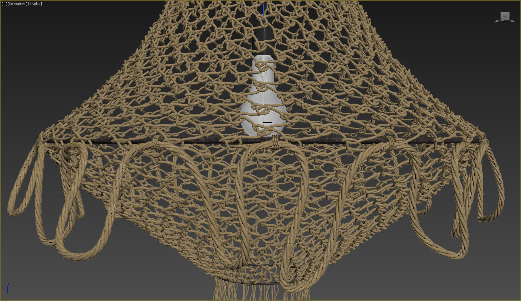NATURAL JUTE HANGING CHANDELIER 3D model_4
