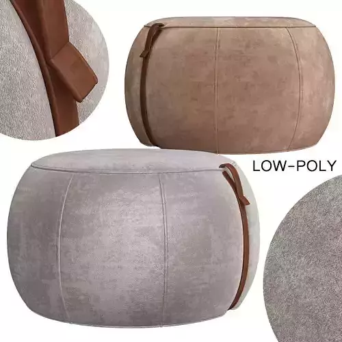 Tam Tam Pouf low poly 3d model