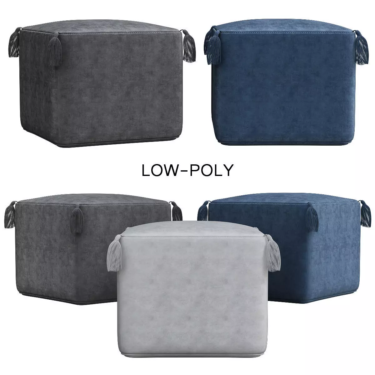 Mohave Outdoor Pouf low poly 3d model Low-poly 3D model_0