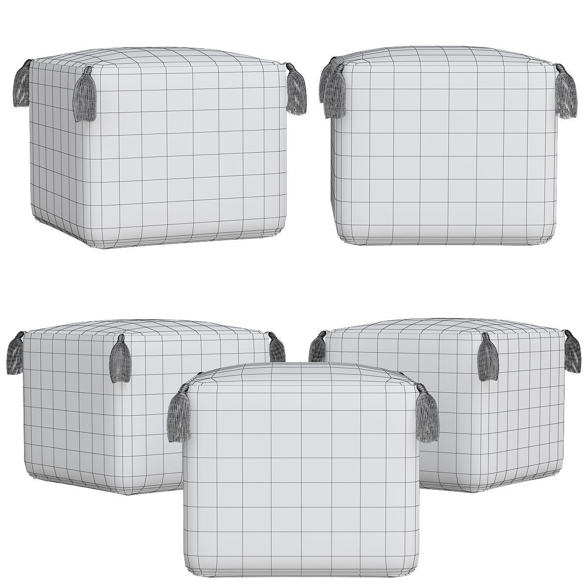 Mohave Outdoor Pouf low poly 3d model Low-poly 3D model_1