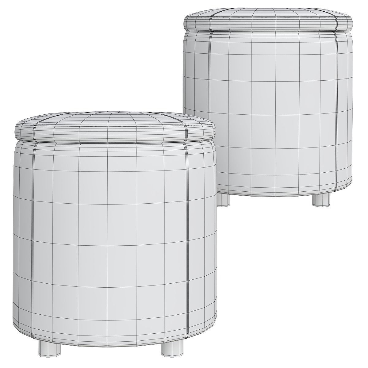 Jysk Puff Med Oppbevaring low poly 3d model Low-poly 3D model_2