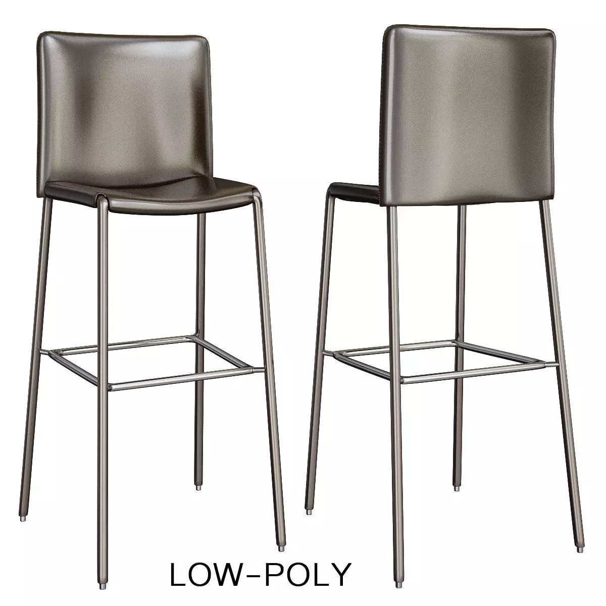Bar stool VIOLASG 80 low poly 3d model Low-poly 3D model_0