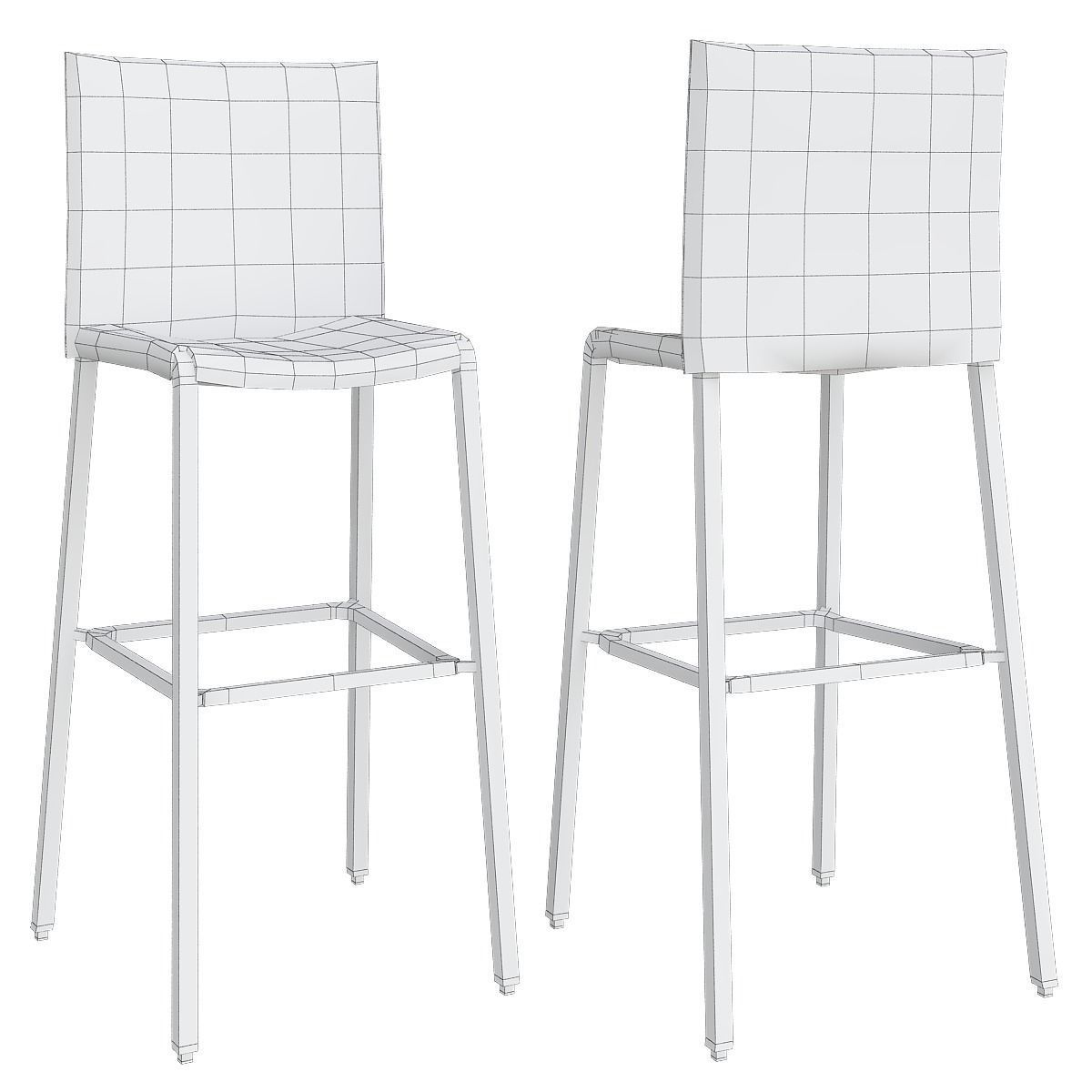 Bar stool VIOLASG 80 low poly 3d model Low-poly 3D model_1