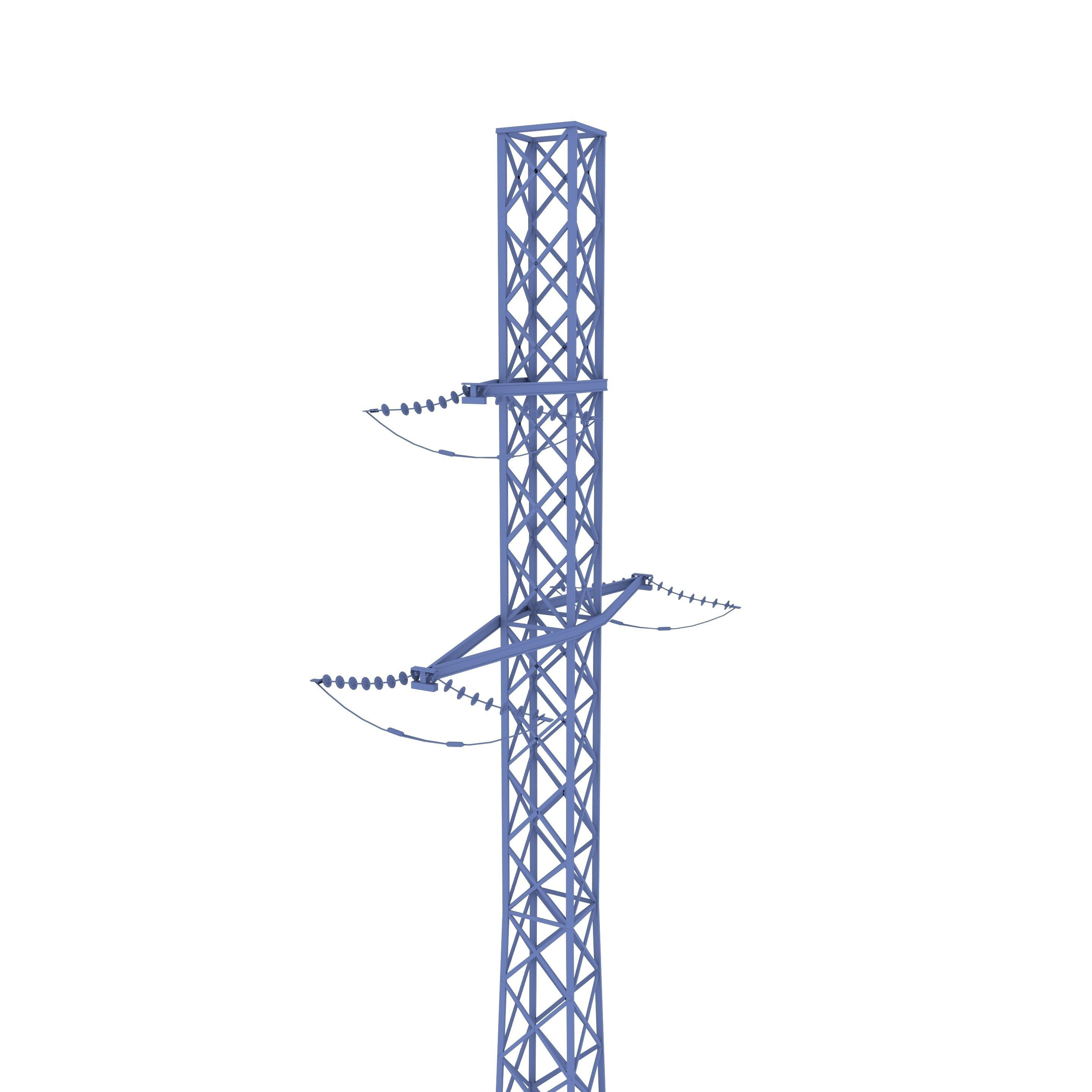 Electricity Pole 15 Low-poly 3D model_10