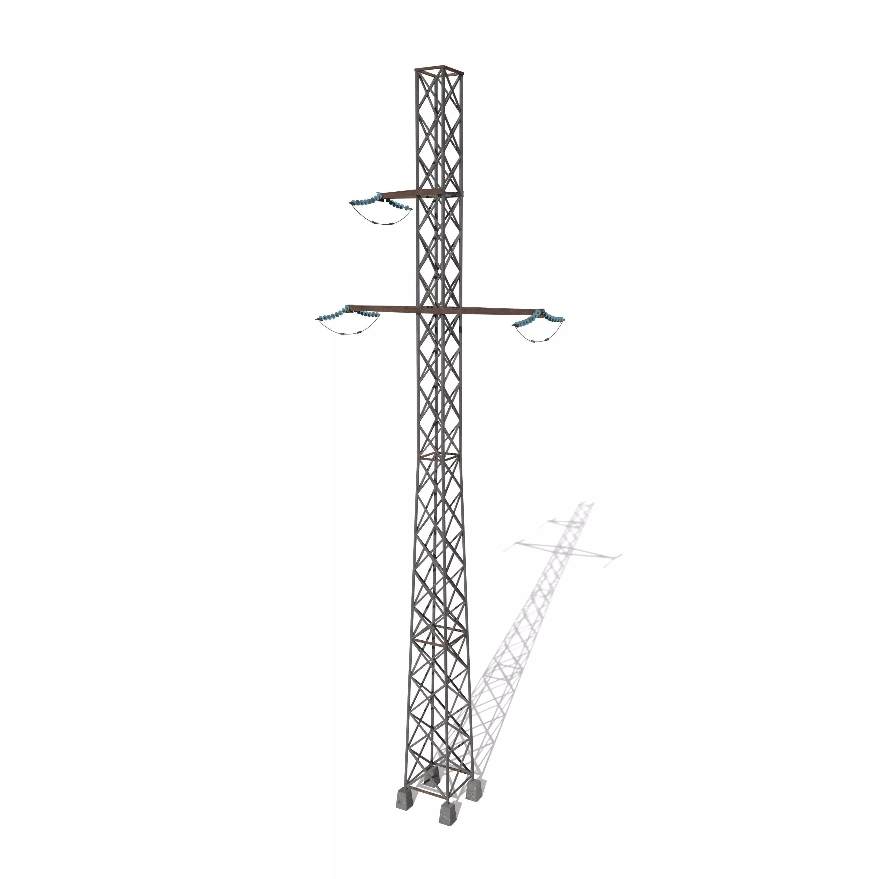 Electricity Pole 15 Low-poly 3D model_0